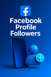 Ilustración del servicio de seguidores de perfil para Facebook con un icono de perfil.