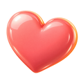 Icono 3D de corazón para likes