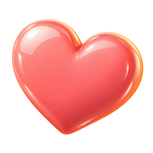 Icono 3D de corazón para likes