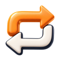 Icono 3D de flechas para reposts