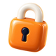 Icono 3D de candado para servicio sin contraseña