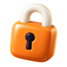 Icono 3D de candado para servicio sin contraseña